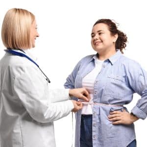 Happy woman lost weight